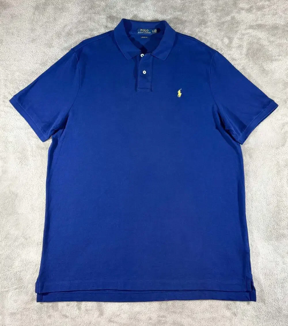 Polo Ralph Lauren Classic Fit Mesh Pique Polo Shirt Blue Size XL